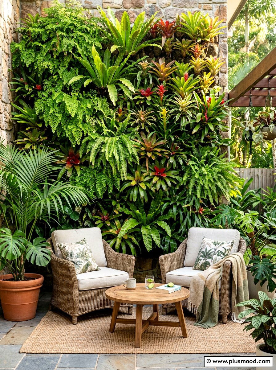Vertical Garden Wall - 25 summer island style backyard ideas