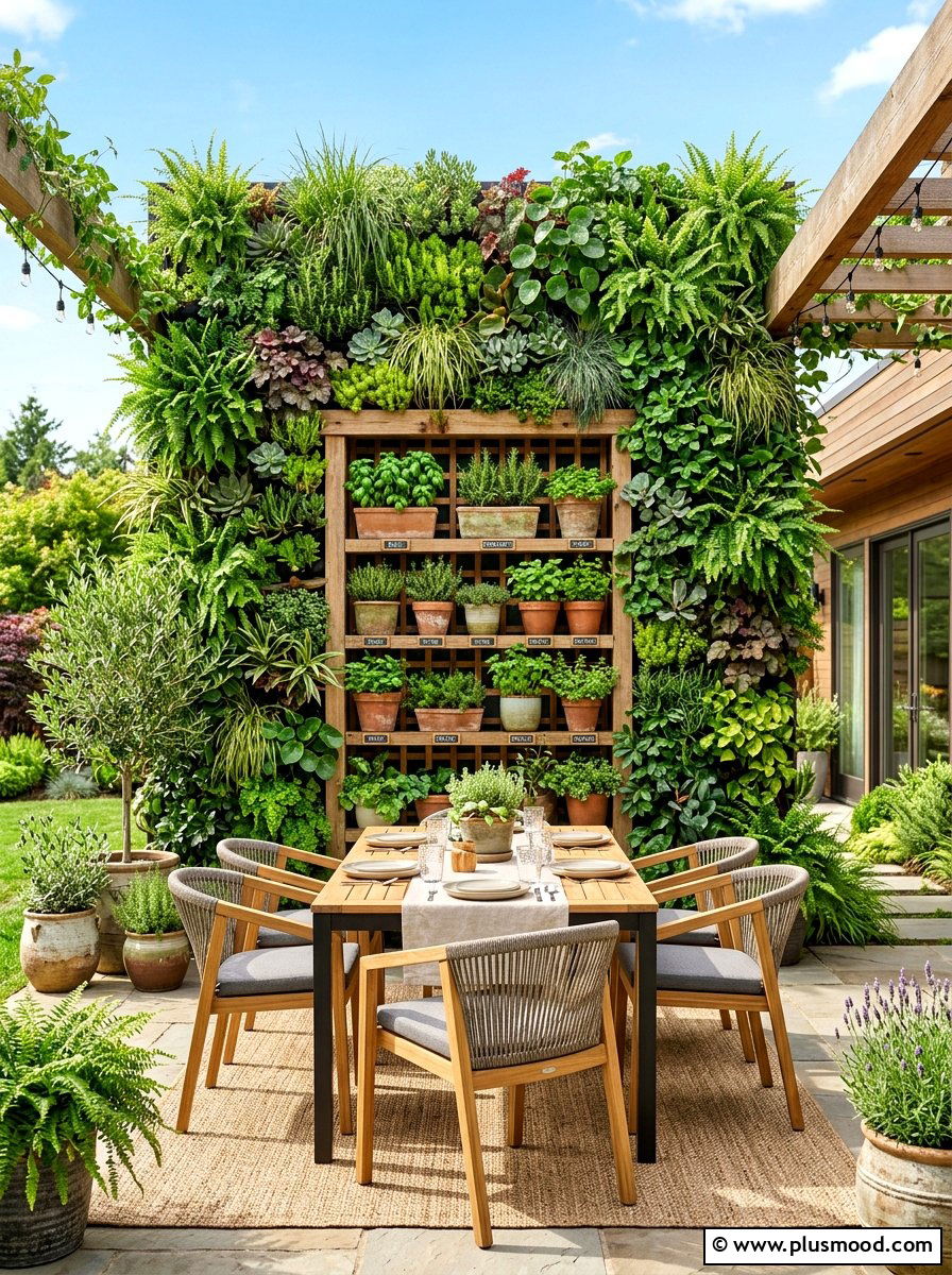 Vertical Garden Wall - 25 summer patio dining decor ideas