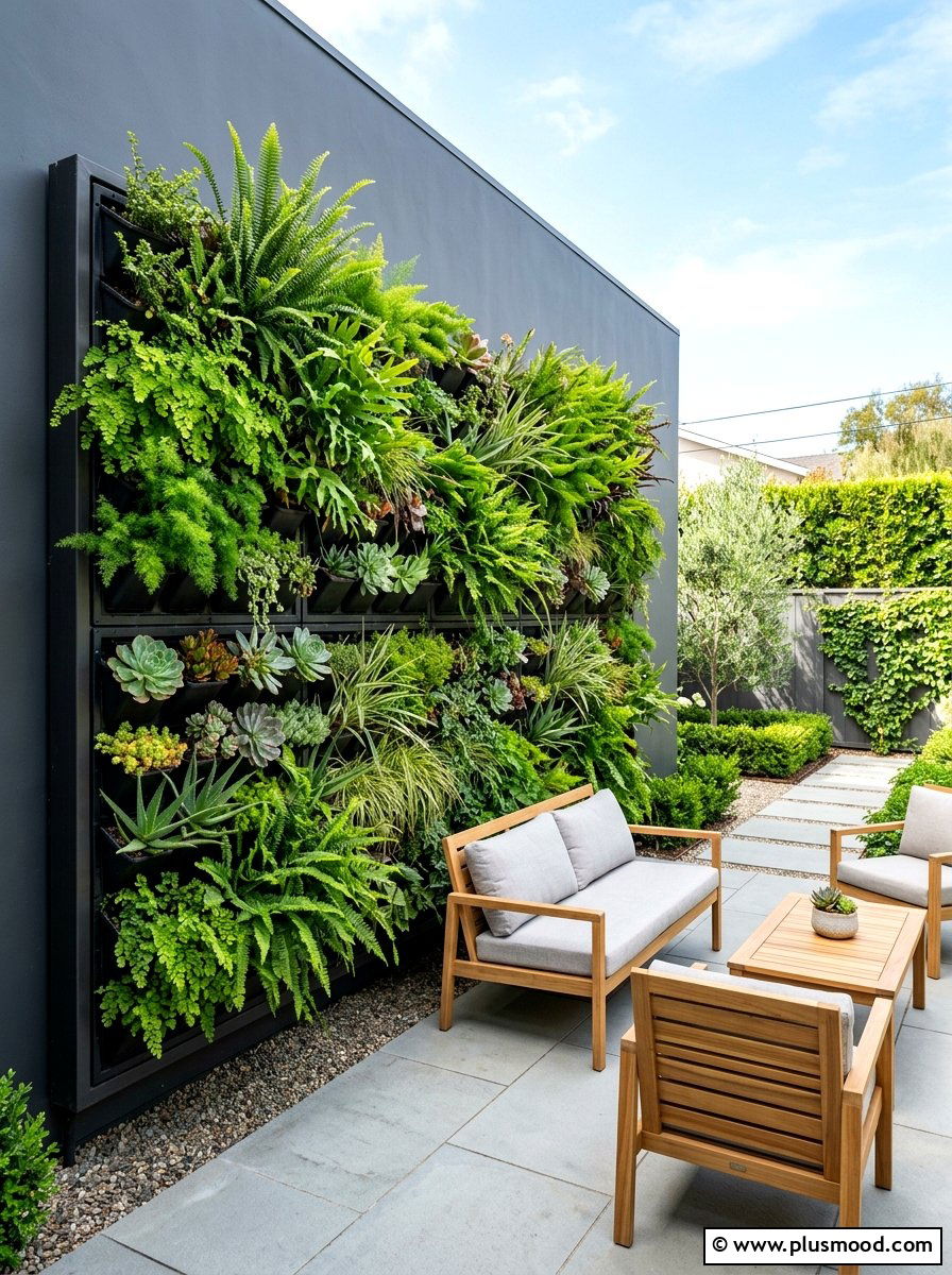 Vertical Garden Wall - 25 summer patio ideas for small backyards