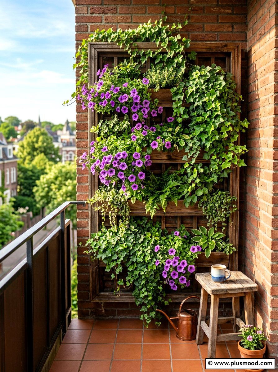 Vertical Garden Wall - 25 summer tiny balcony ideas