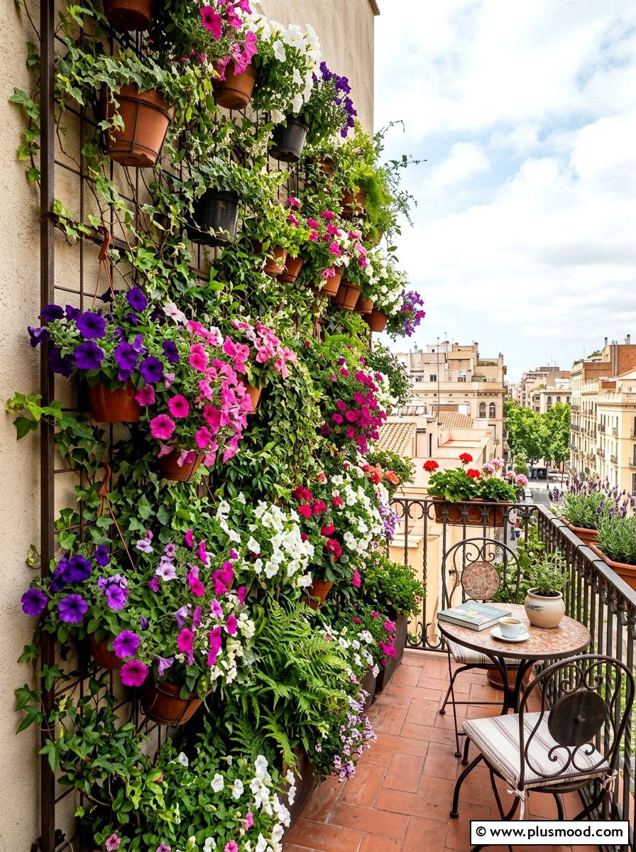 Vertical Garden Wall With Flowers - 25 small backyard ideas with flower beds