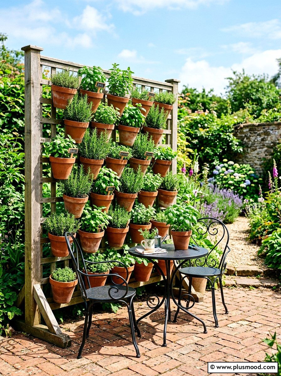 Vertical Herb Garden - 25 summer backyard cozy corner ideas