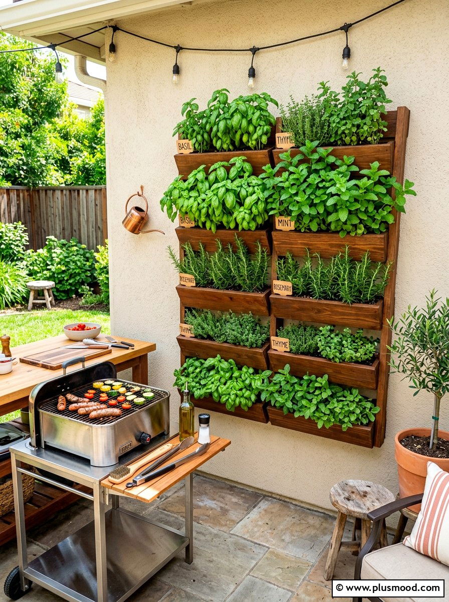 Vertical Herb Garden - 25 summer backyard ideas for small yards