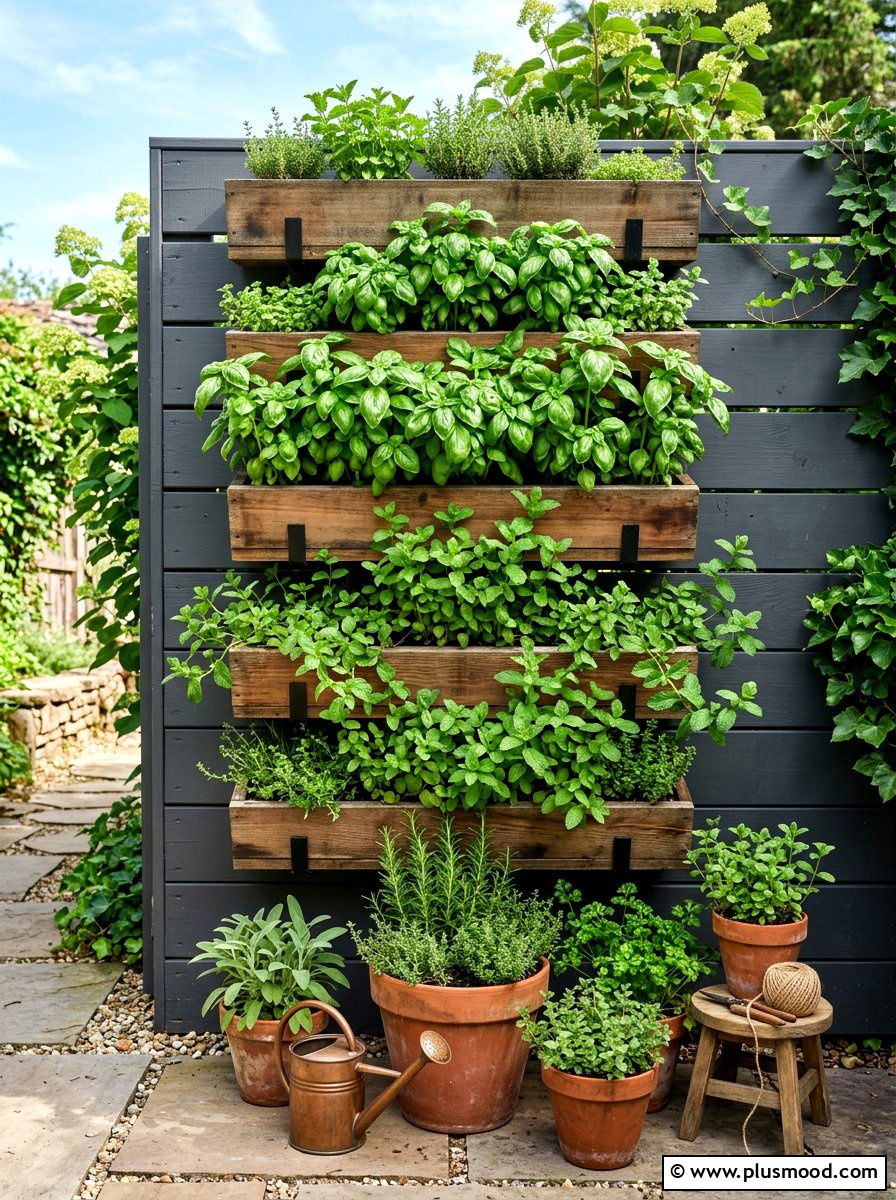 Vertical Herb Garden - 25 summer backyard makeover ideas