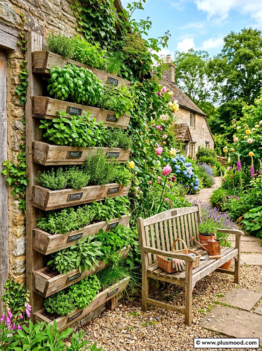 Vertical Herb Garden - 25 cheap summer porch ideas