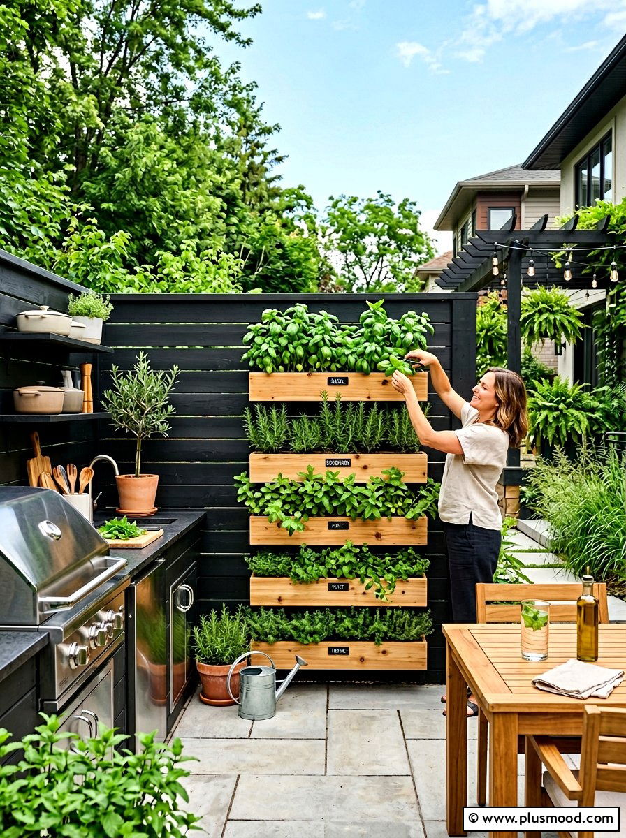 Vertical Herb Garden - 25 summer fence line landscaping ideas