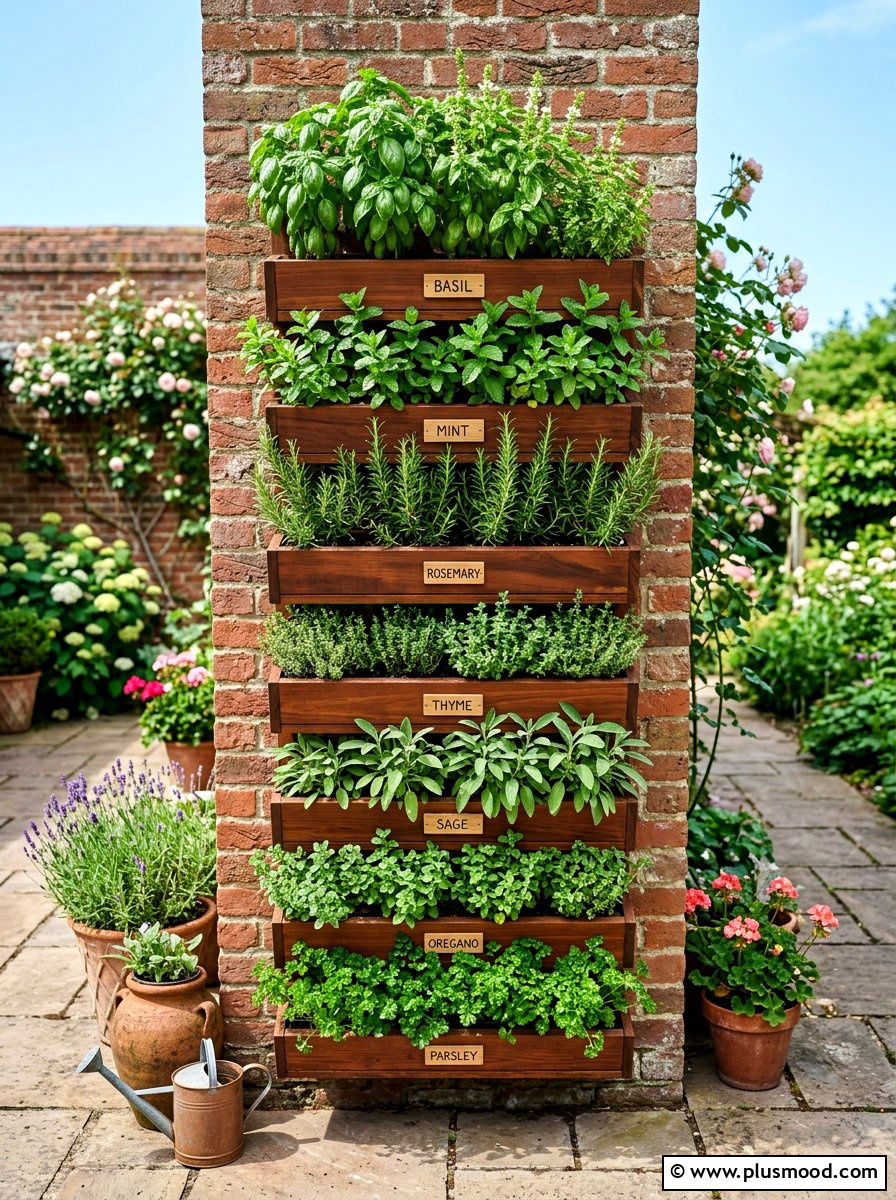 Vertical Herb Garden - 25 summer landscaping ideas