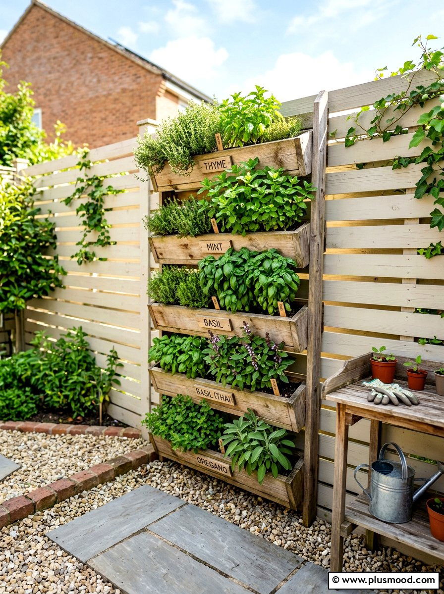 Vertical Herb Garden - 25 summer patio ideas for small backyards