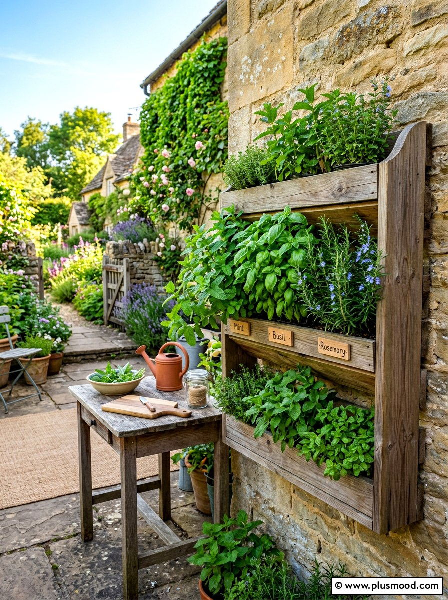 Vertical Herb Garden - 25 easy summer patio decorating ideas