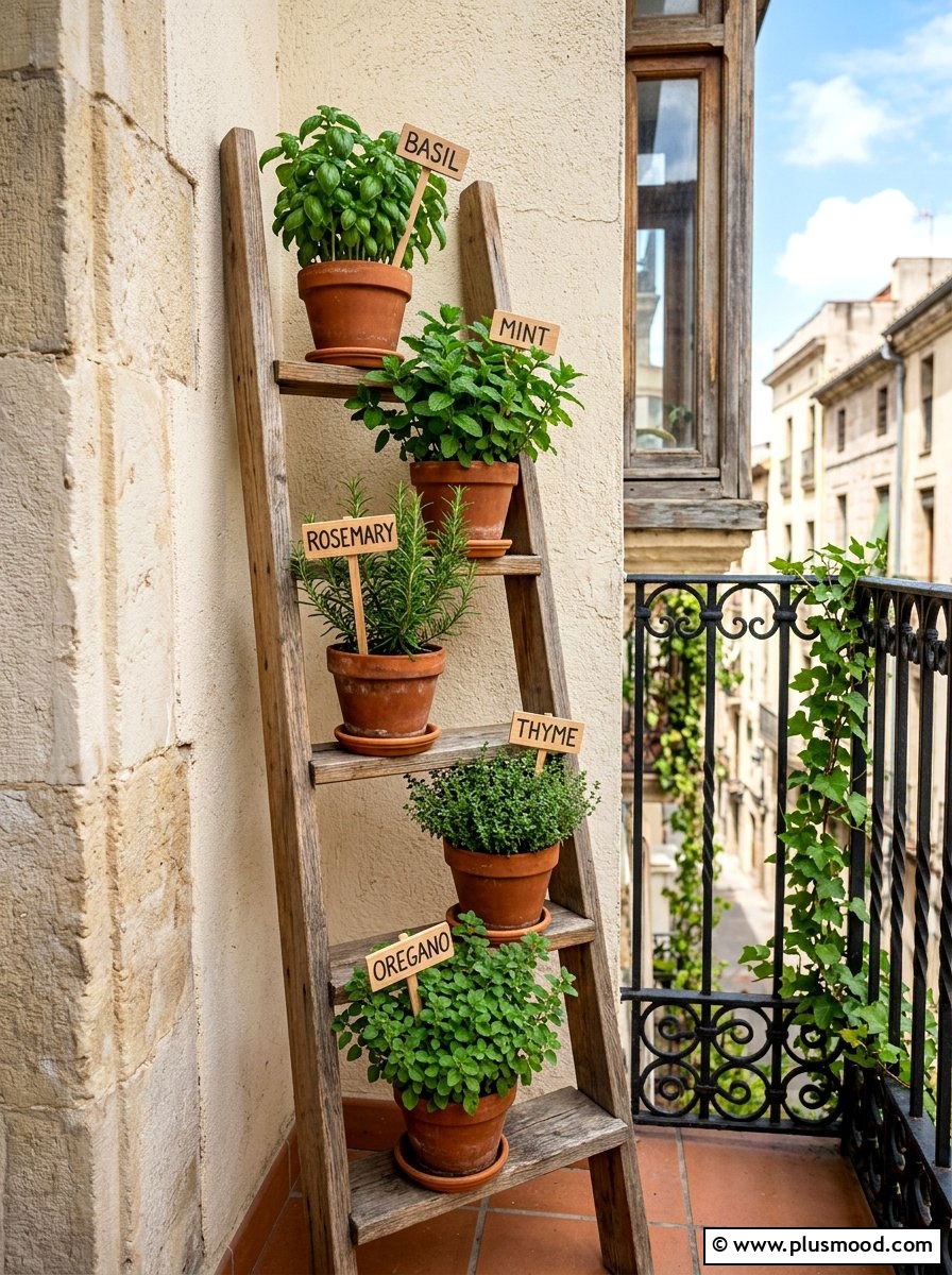Vertical Herb Garden - 25 small backyard ideas for apartments