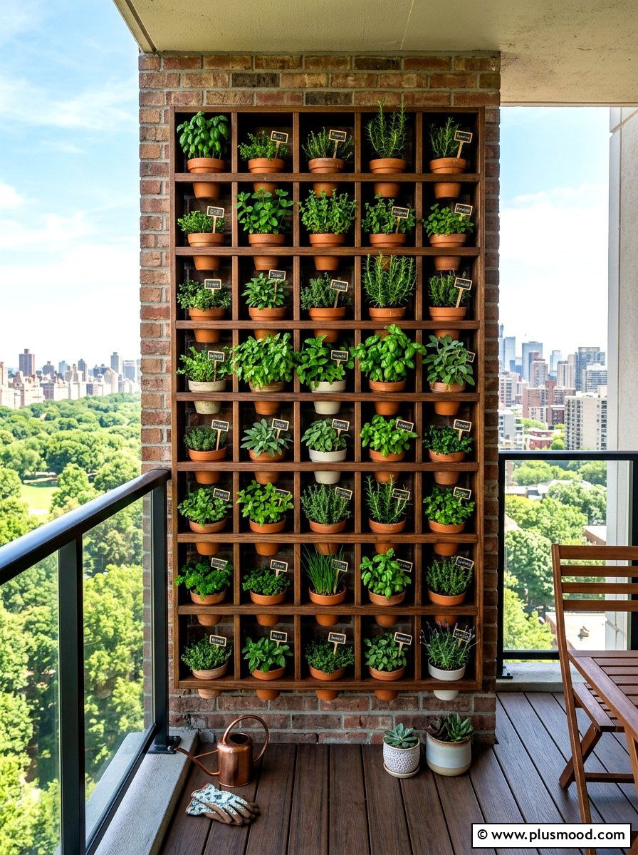 Vertical Herb Garden Balcony - 25 summer minimal balcony ideas