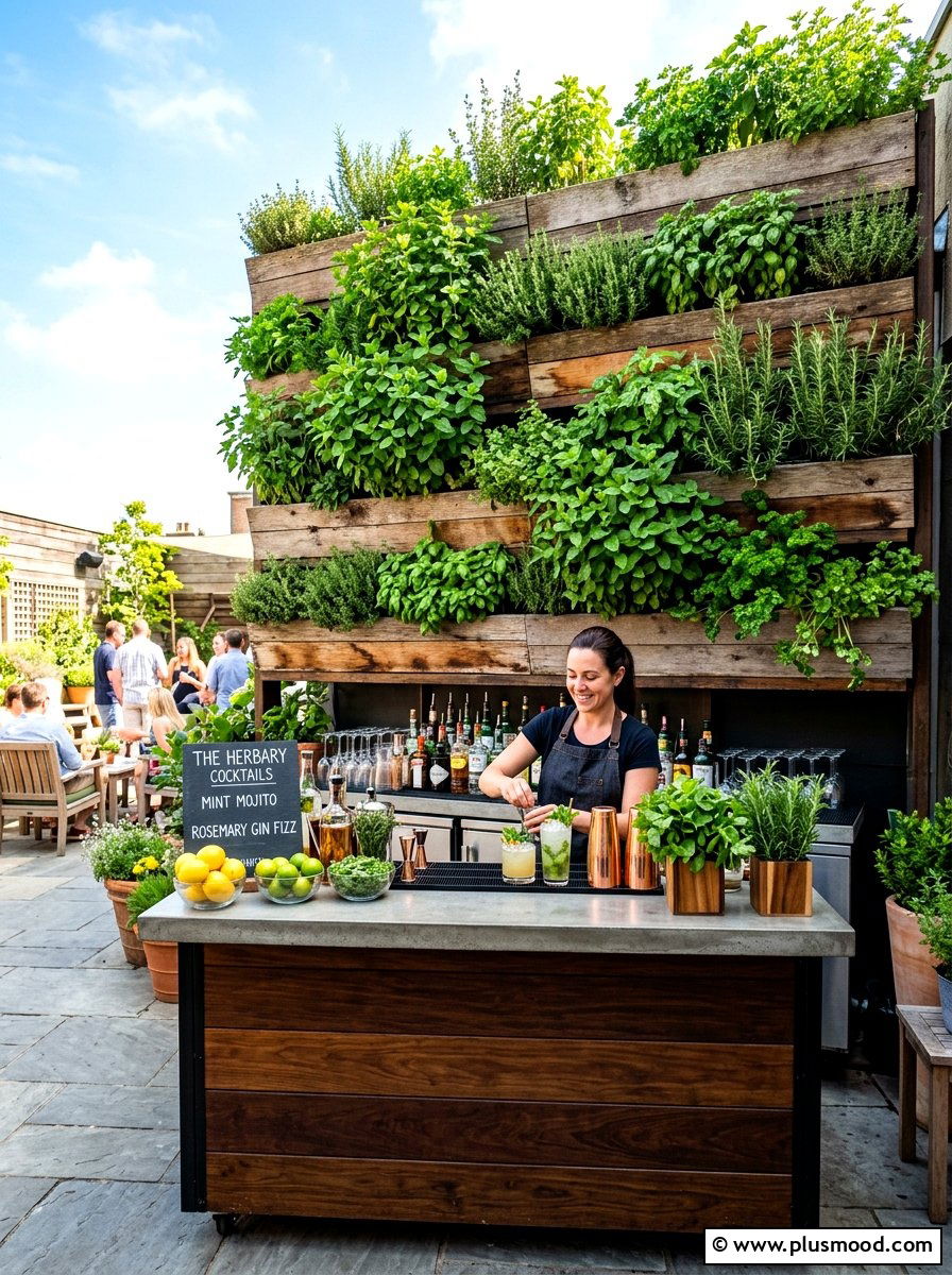Vertical Herb Garden Bar - 25 summer patio party ideas