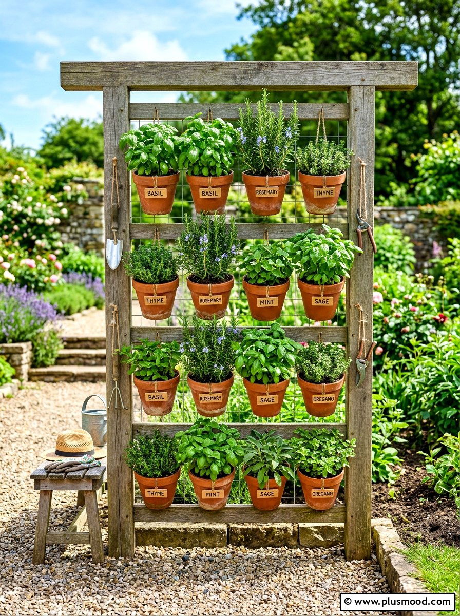Vertical Herb Garden Trellis - 25 summer balcony trellis ideas