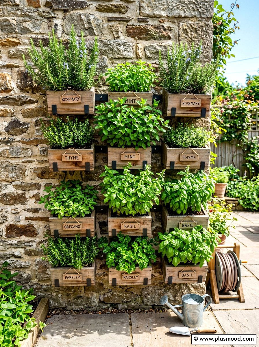 Vertical Herb Garden Wall - 25 summer retaining wall landscaping ideas