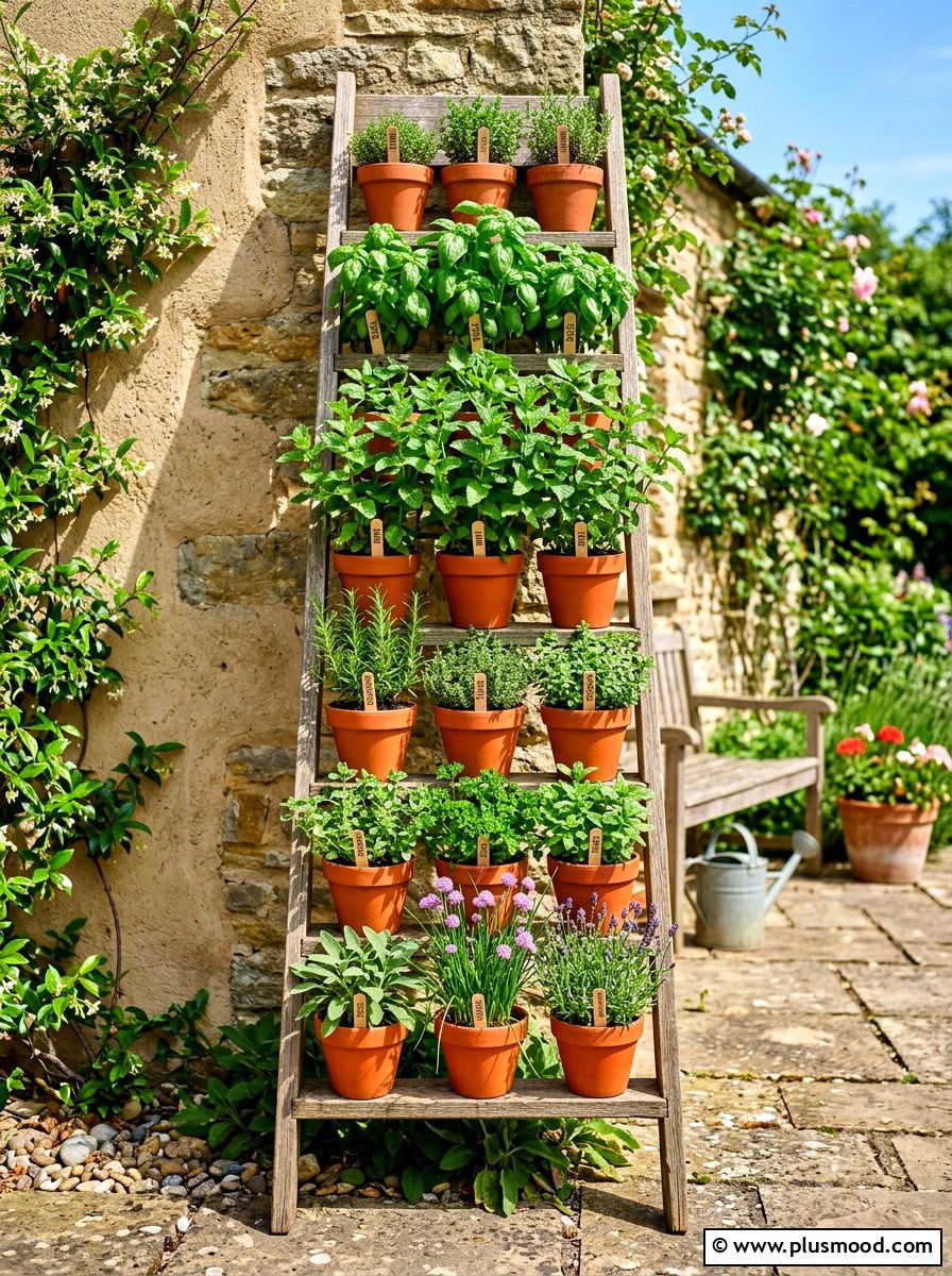 Vertical Herb Wall Display - 25 summer backyard party ideas