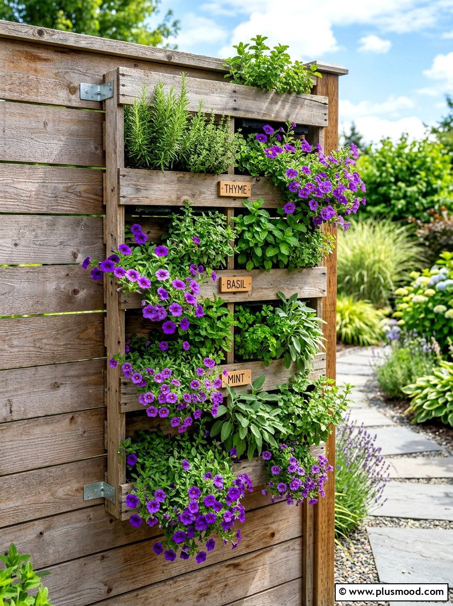 Vertical Pallet Planter - 25 summer backyard ideas on a budget