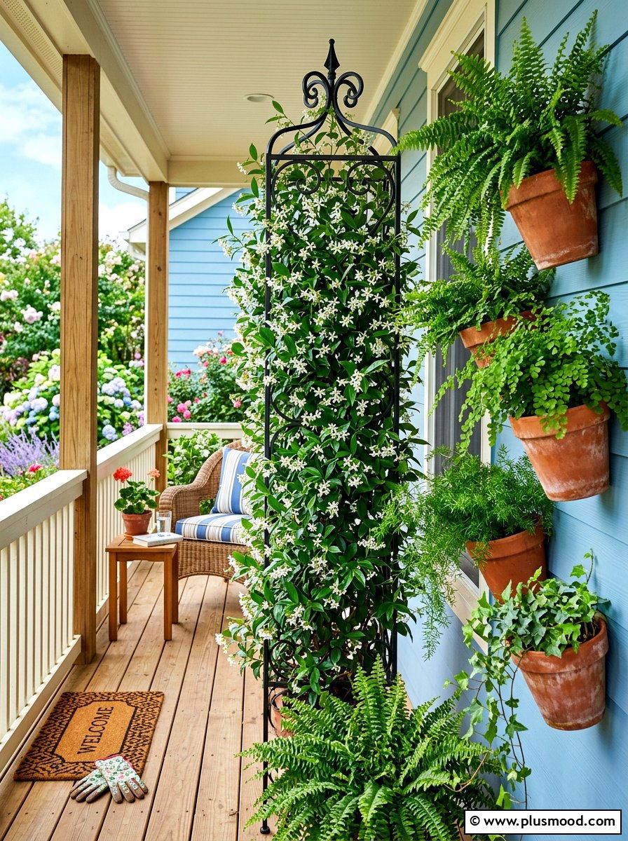 Vertical Porch Garden - 25 summer tidy front yard ideas