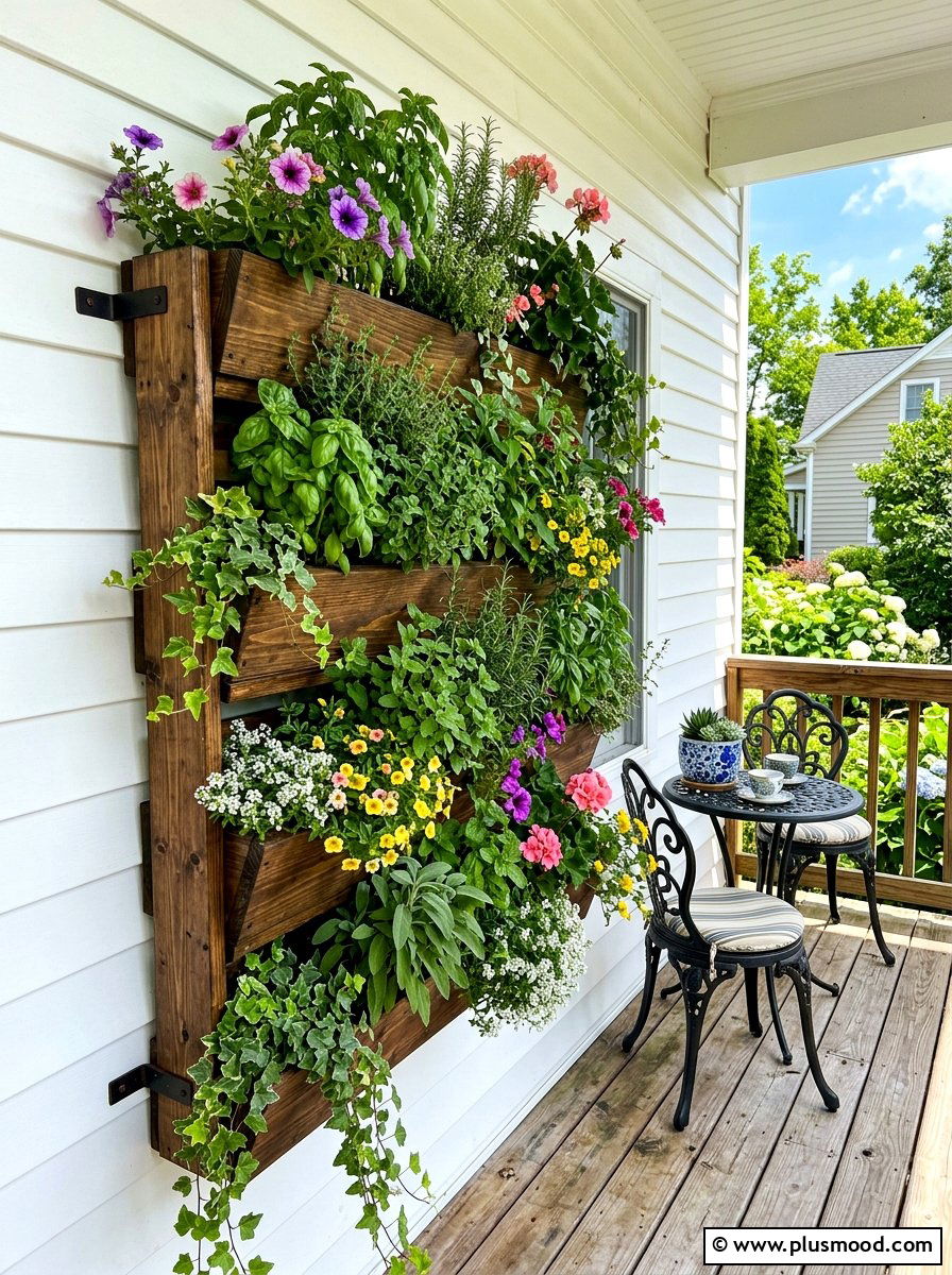 Vertical Porch Wall Garden - 25 summer front porch makeover ideas