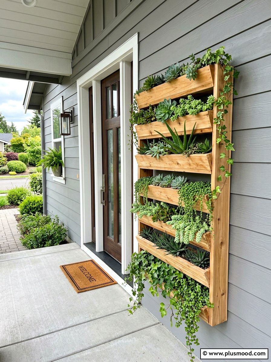 Vertical Porch Wall Planter - 25 summer small front porch ideas