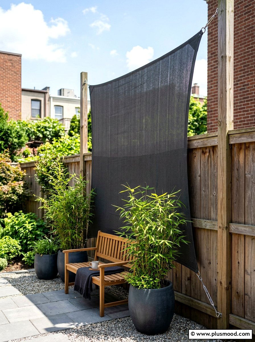 Vertical Shade Sail For Privacy Screen - 25 small backyard ideas with shade sail