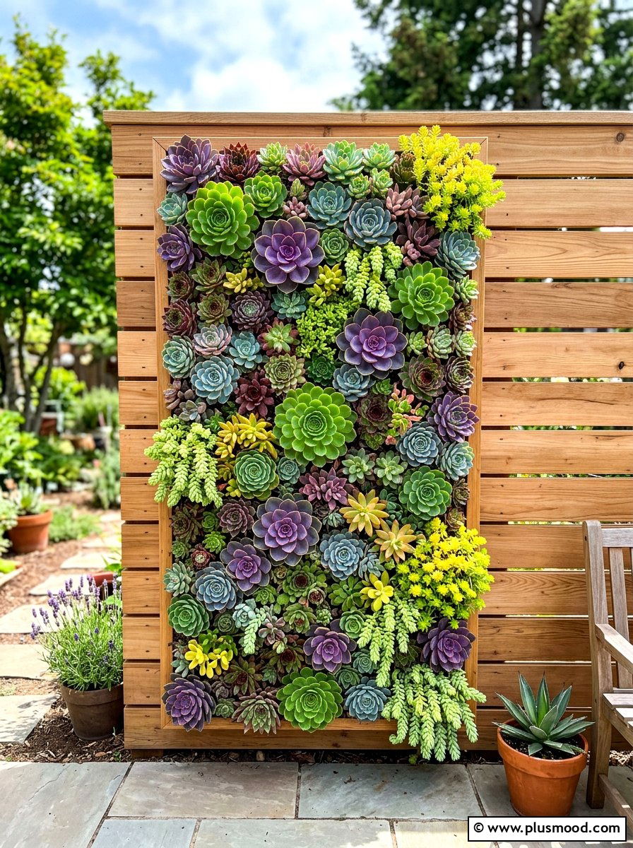 Vertical Succulent Wall - 25 summer succulent garden ideas