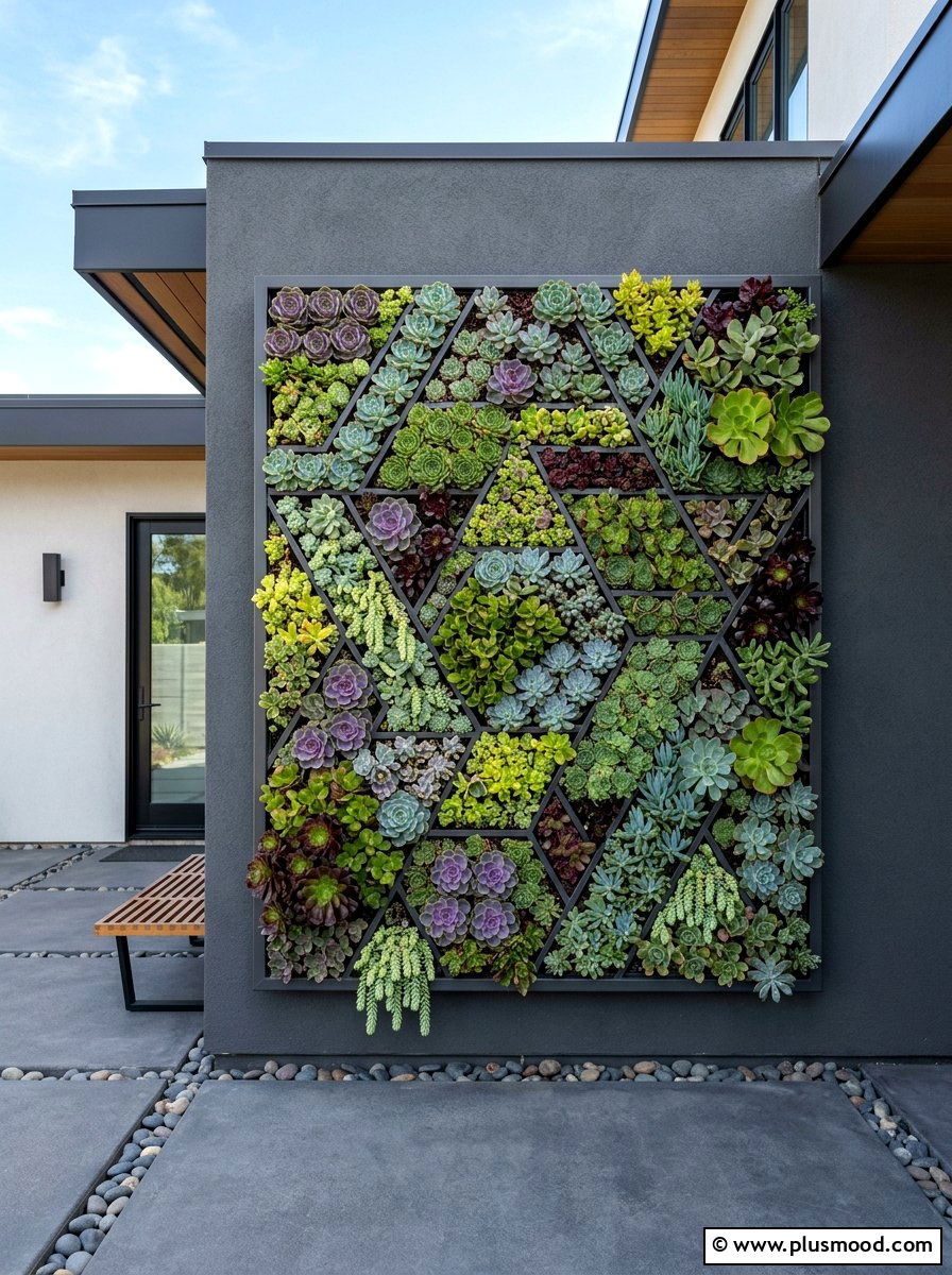 Vertical Succulent Wall - 25 trending summer garden ideas