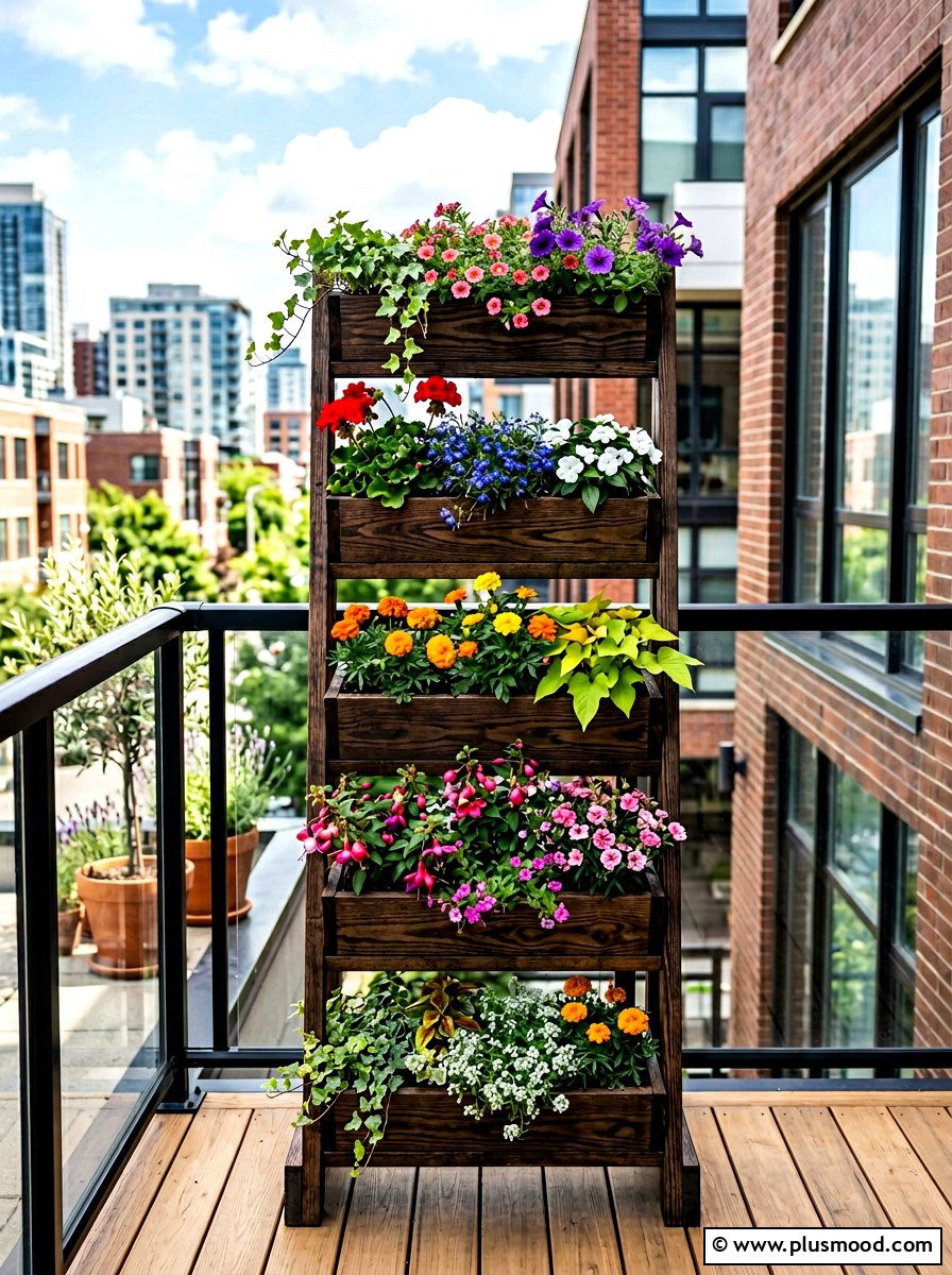 Vertical Tiered Planter - 25 small backyard ideas with raised beds