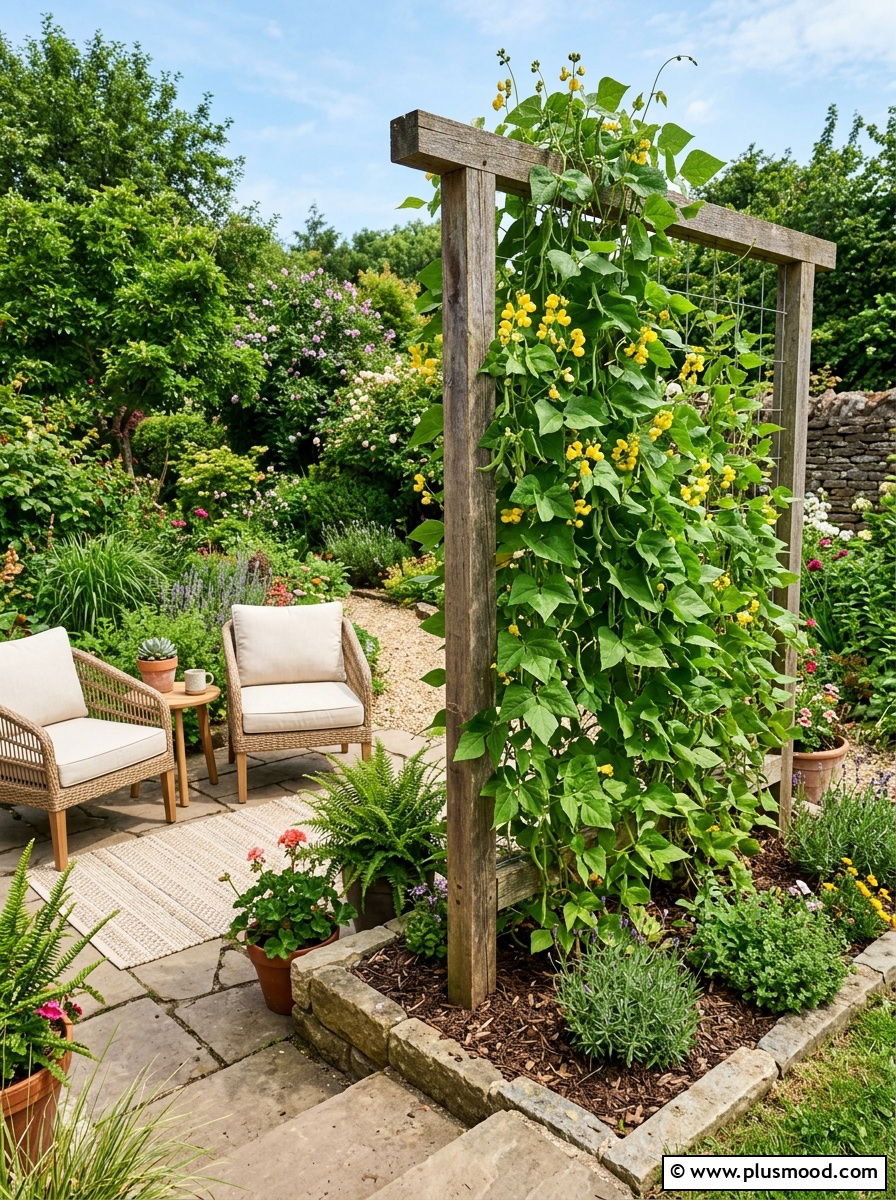 Vertical Trellis For Climbing Vegetables - 25 outdoor garden decor ideas with vegetable display