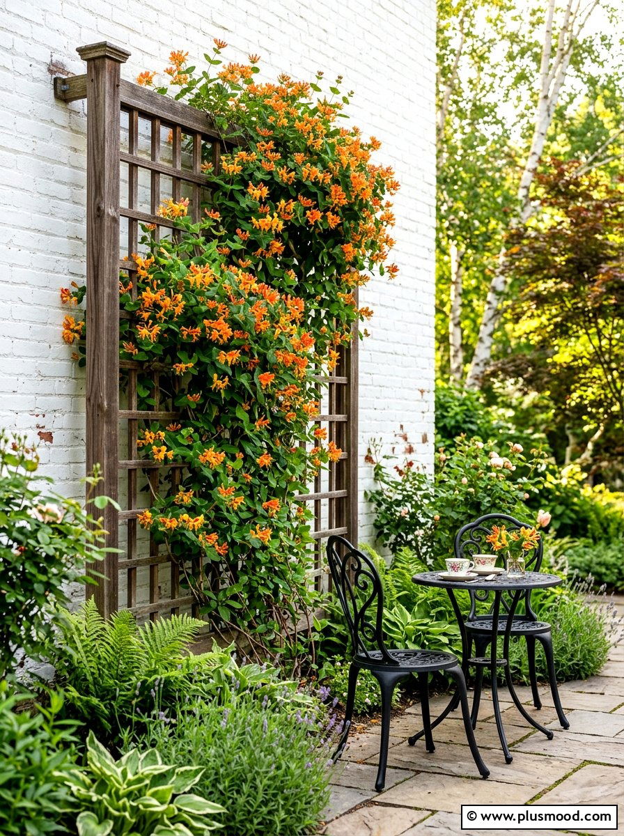 Vertical Trellis Wall - 25 small backyard ideas with butterfly garden