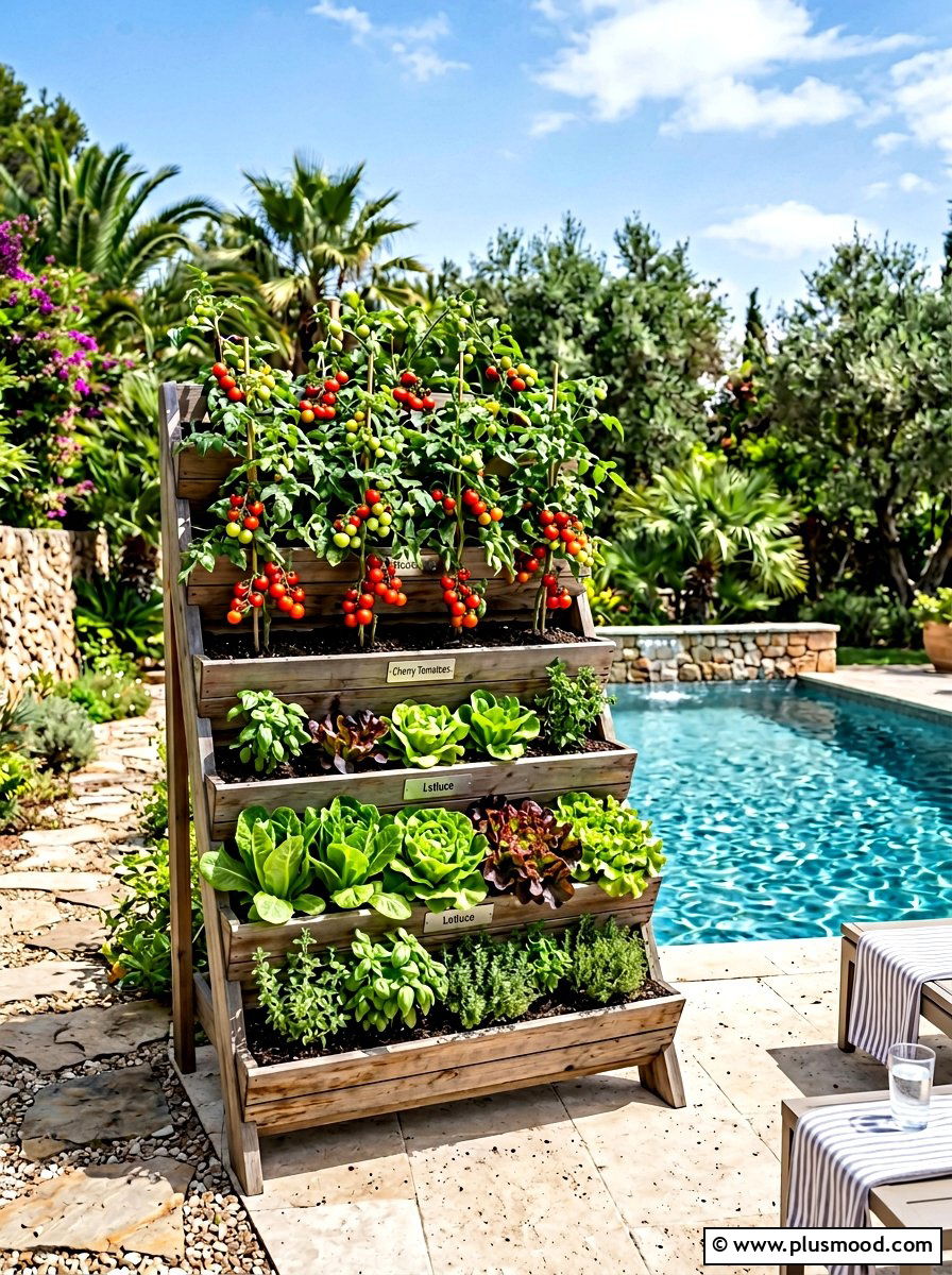 Vertical Vegetable Garden Poolside - 25 pool landscaping ideas with vertical garden