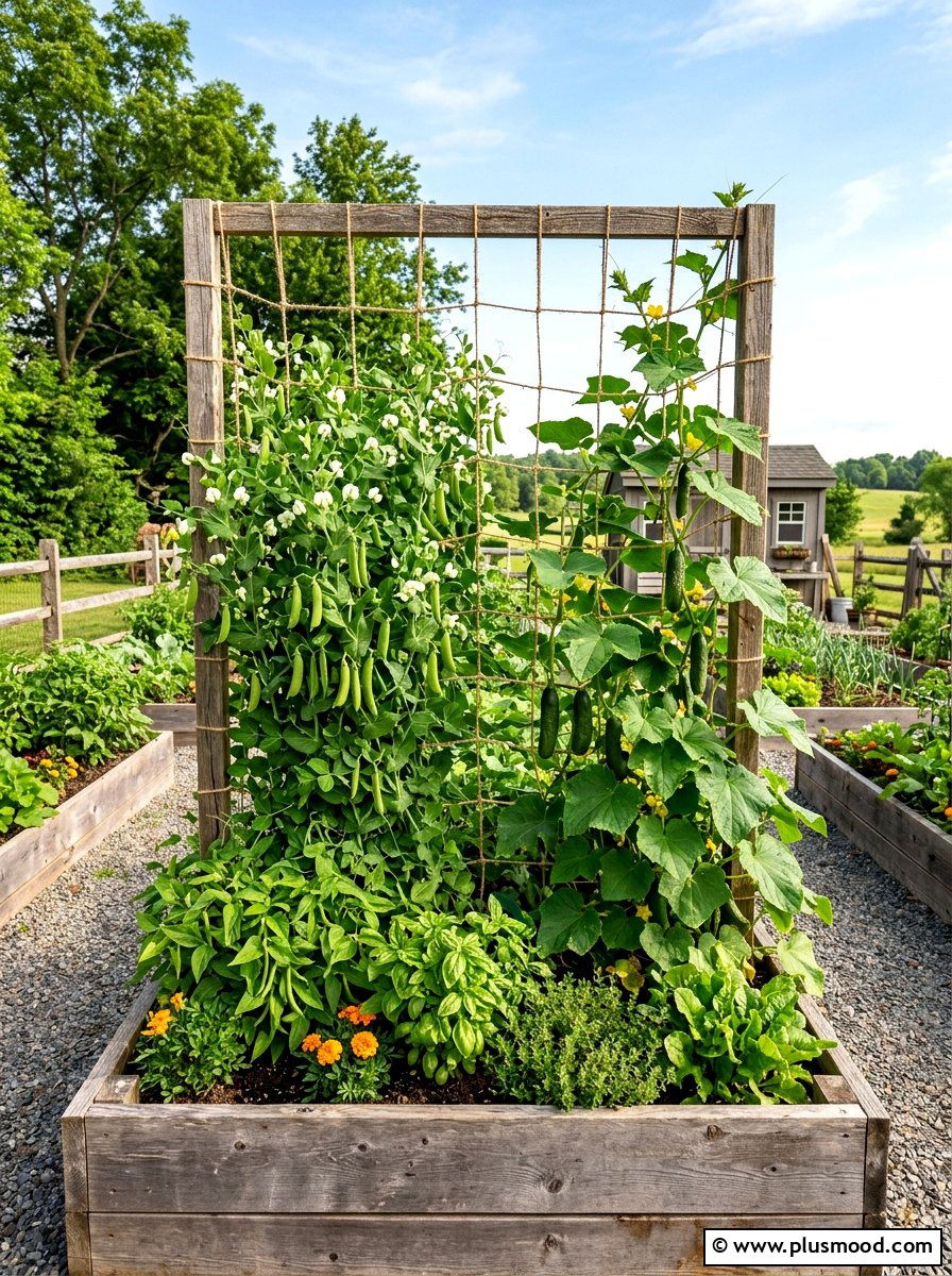 Vertical Vegetable Garden Trellis - 25 small backyard ideas with trellis