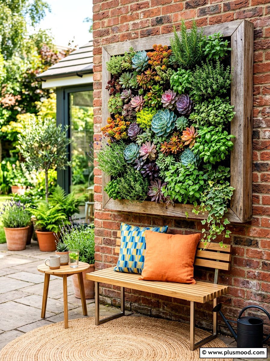 Vertical Wall Garden - 25 summer outdoor living patio ideas