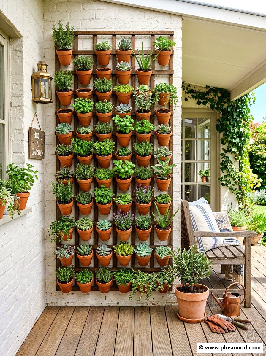 Vertical Wall Garden - 25 summer porch decorating ideas
