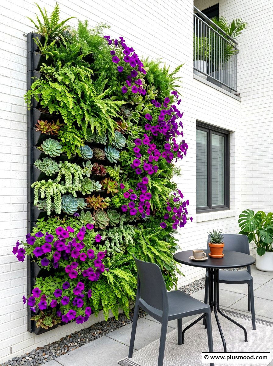 Vertical Wall Garden - 25 summer privacy landscaping ideas