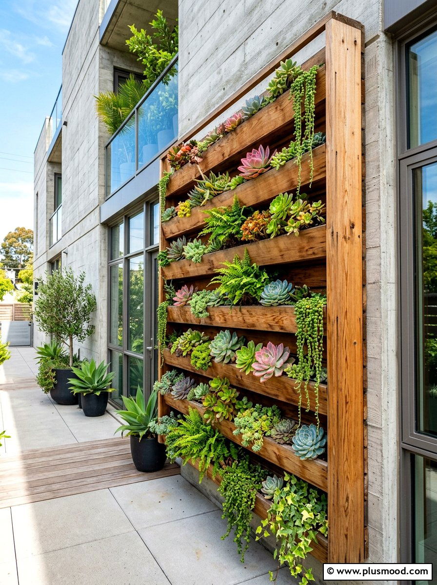 Vertical Wall Garden - 25 summer townhouse curb appeal ideas