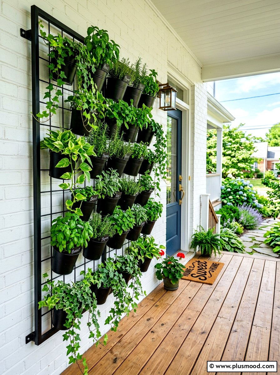 Vertical Wall Garden - 25 summer modern front porch ideas