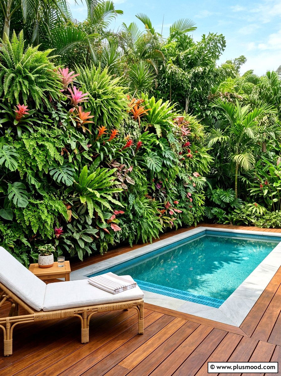 Vertical Wall Garden For Pools - 25 pool landscaping ideas for privacy