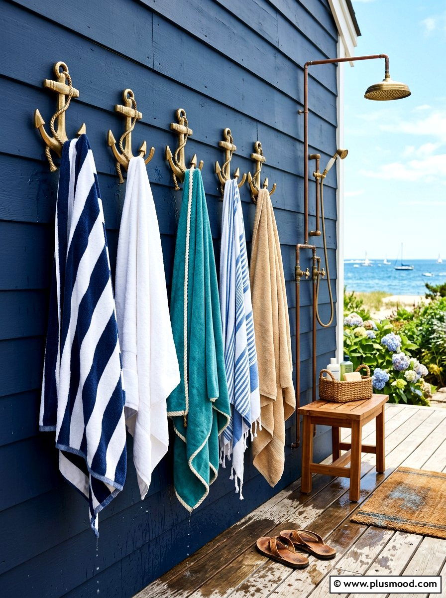Vertical Wall Hooks For Wet Towels - 25 summer towel station ideas for pool area