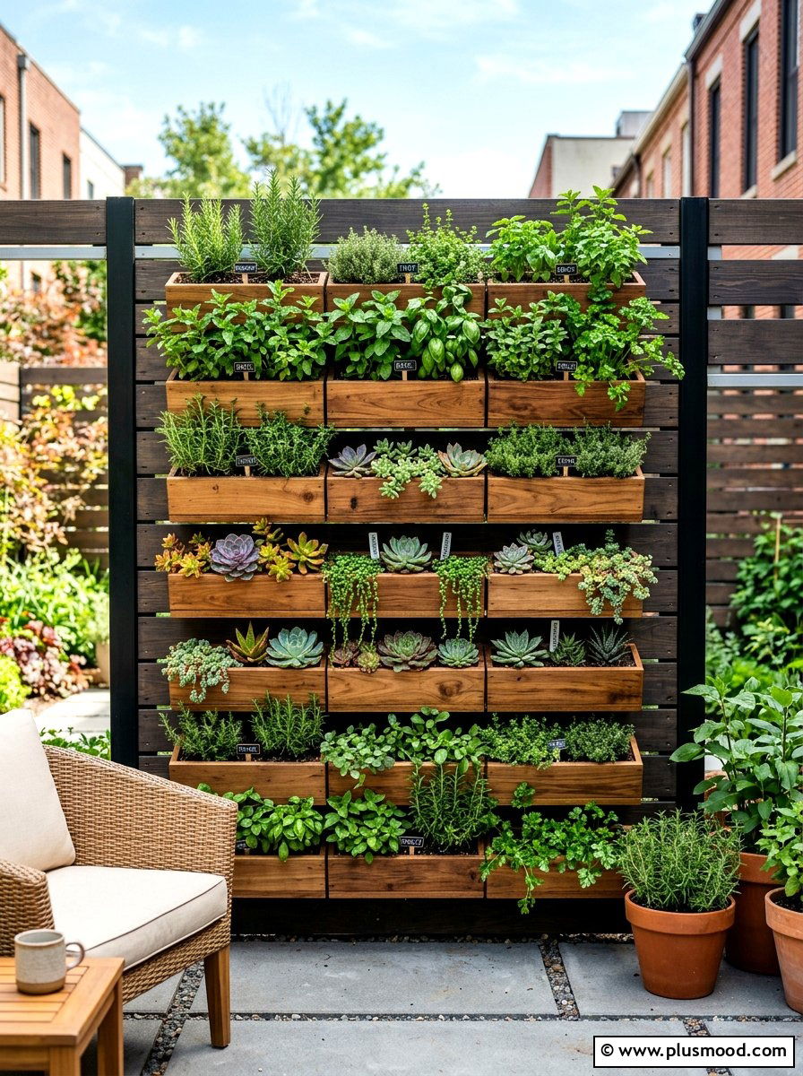 Vertical Wall Planter - 25 simple summer patio ideas