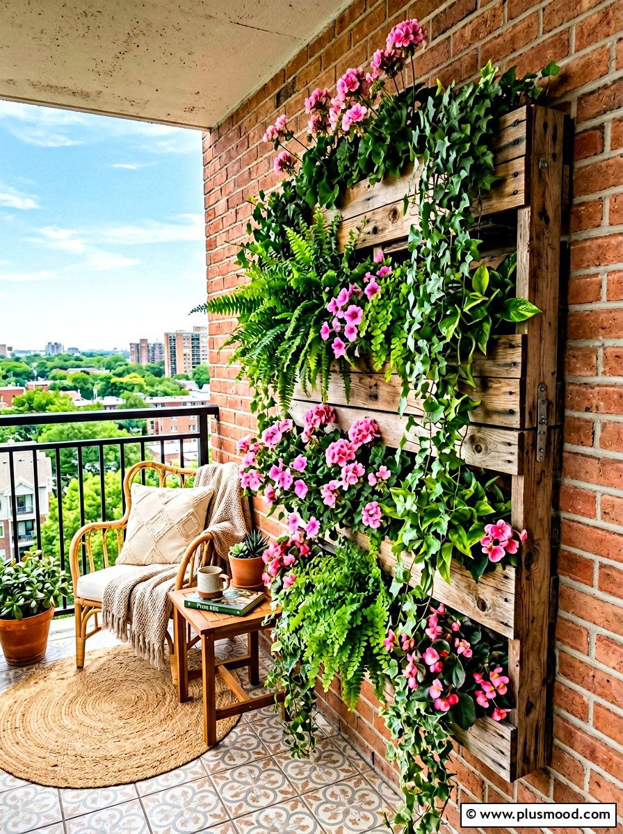 Vertical Wall Planter - 25 summer apartment balcony ideas
