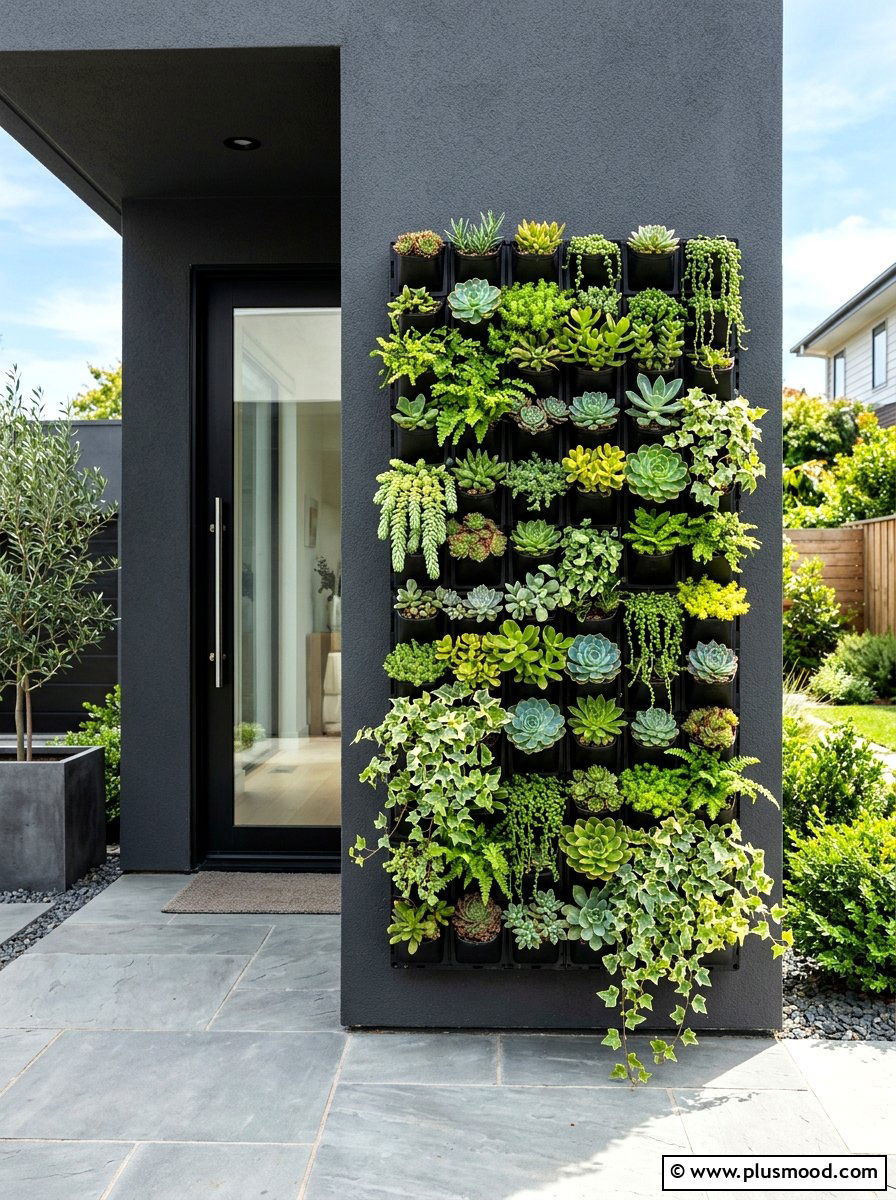 Vertical Wall Planter - 25 summer front yard curb appeal ideas
