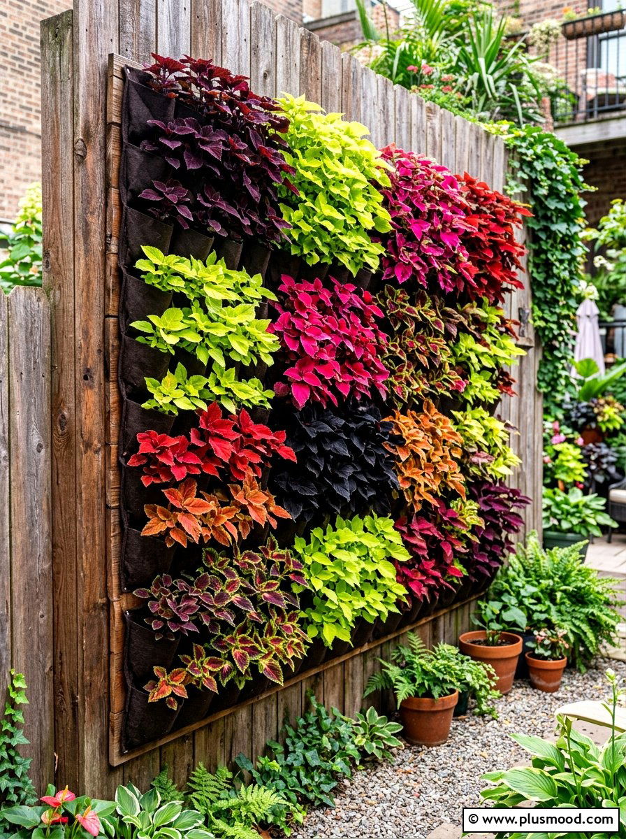 Vertical Wall Planter With Coleus - 25 summer planters with coleus ideas