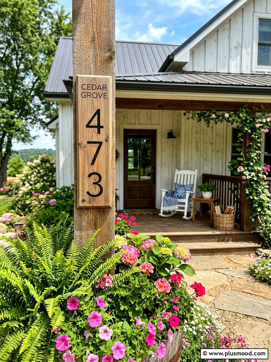 Vertical Wooden House Number Plaque - 25 summer house number display ideas