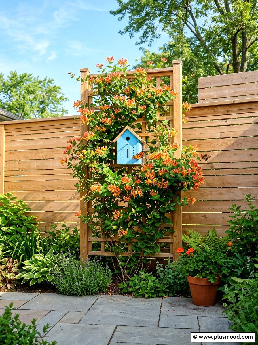 Vertical butterfly trellis - 25 small backyard ideas with butterfly house