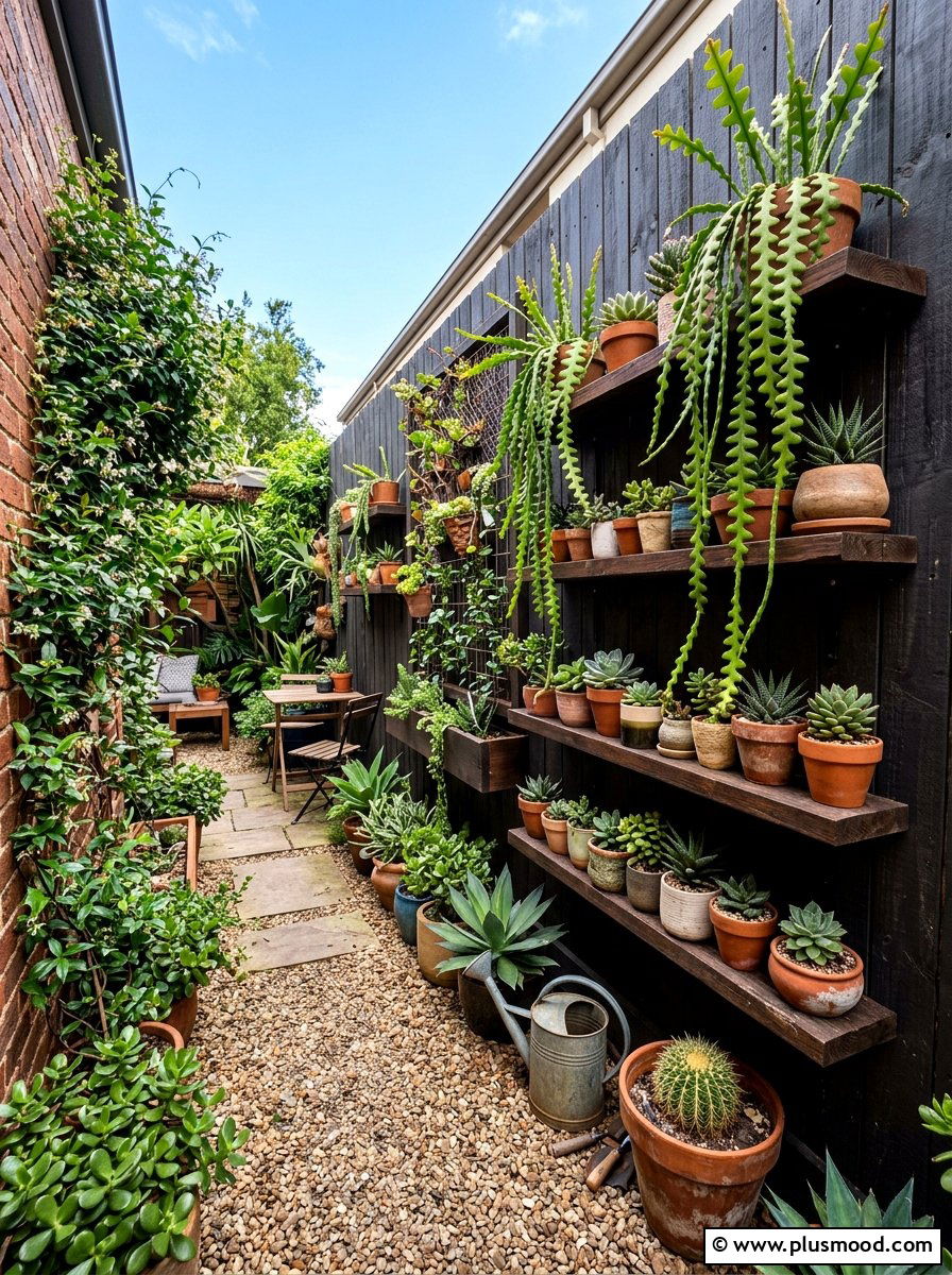 Vertical cactus wall - 25 small backyard ideas with cactus garden
