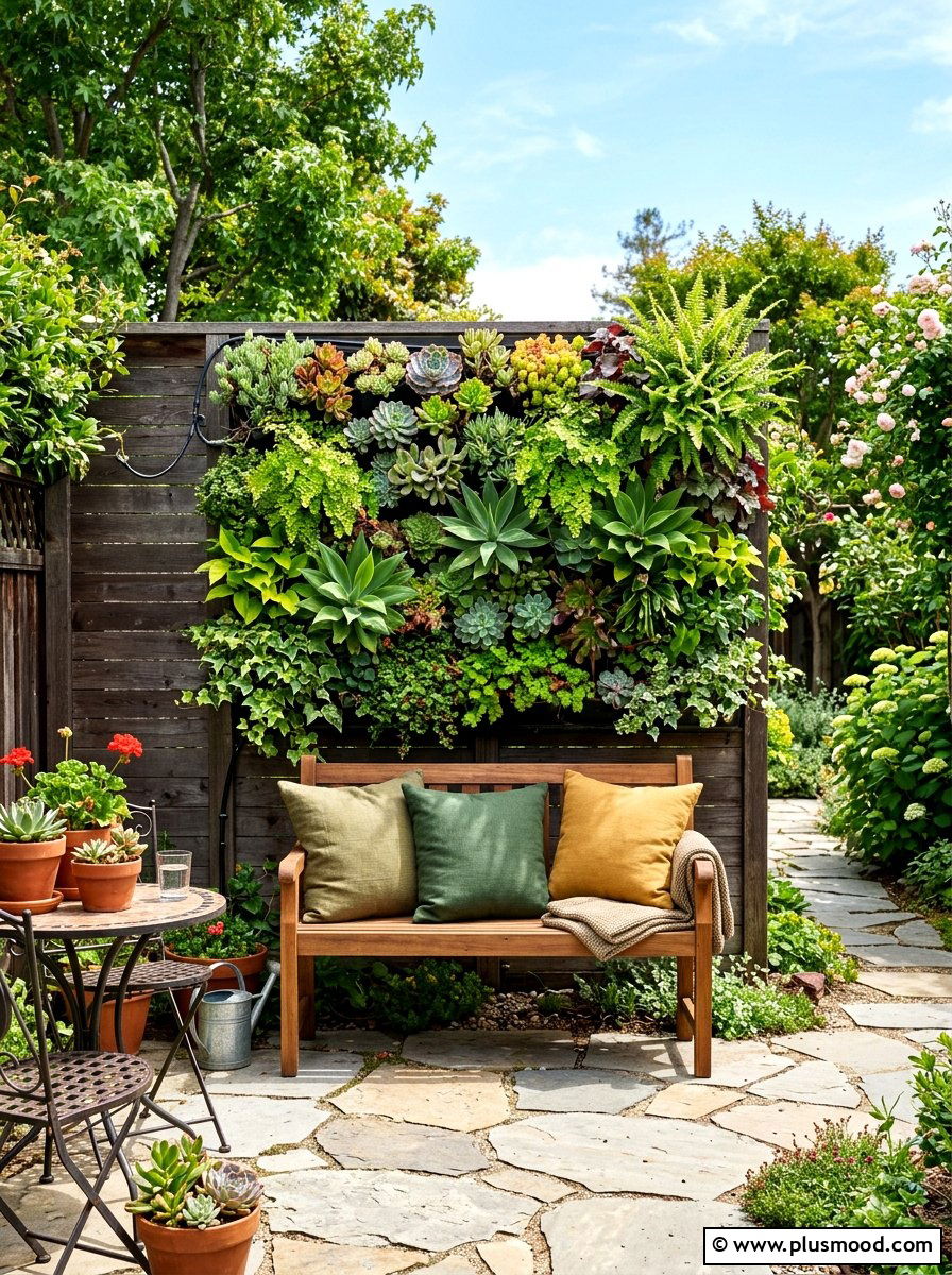 Vertical garden wall - 25 cozy summer patio ideas