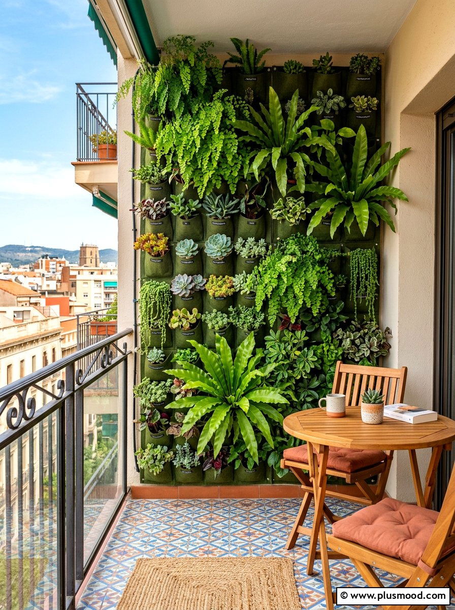 Vertical garden wall - 25 summer balcony privacy ideas