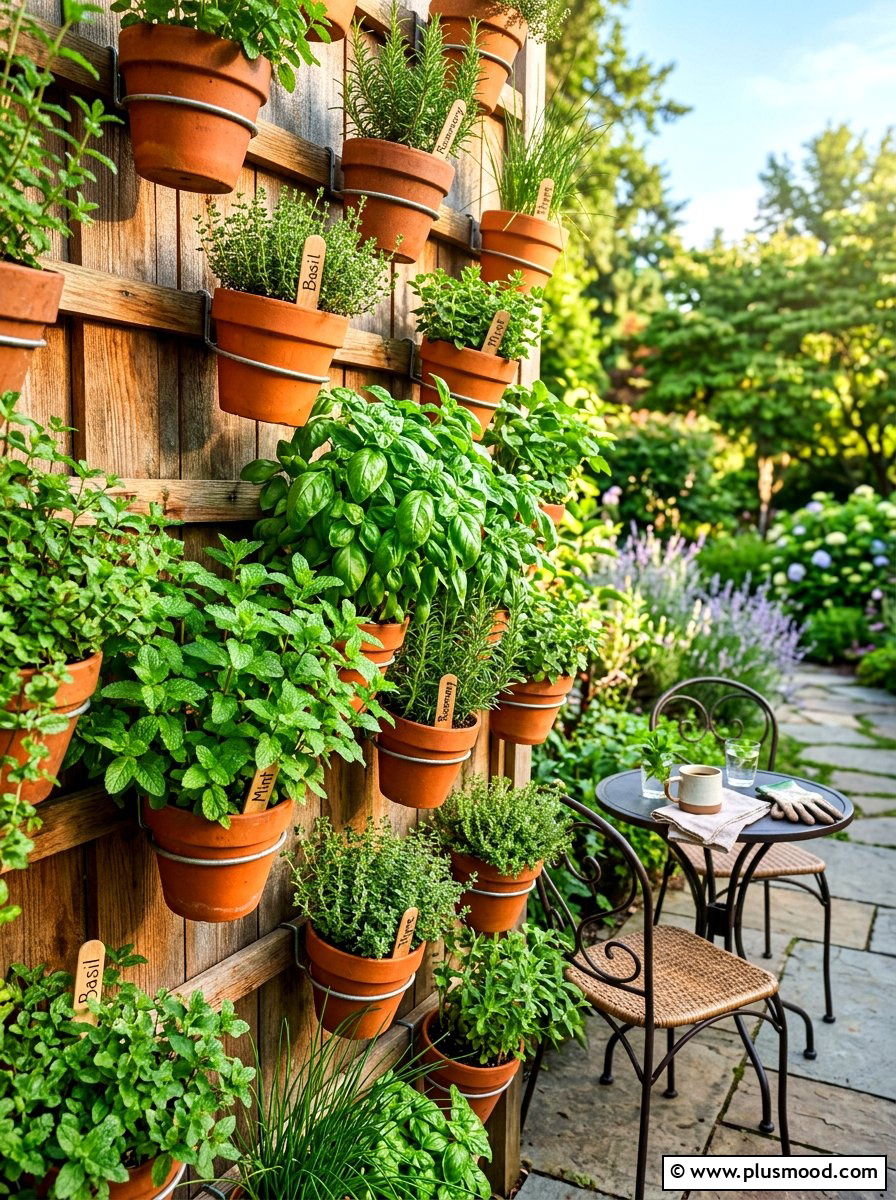 Vertical herb garden - 25 summer backyard oasis ideas