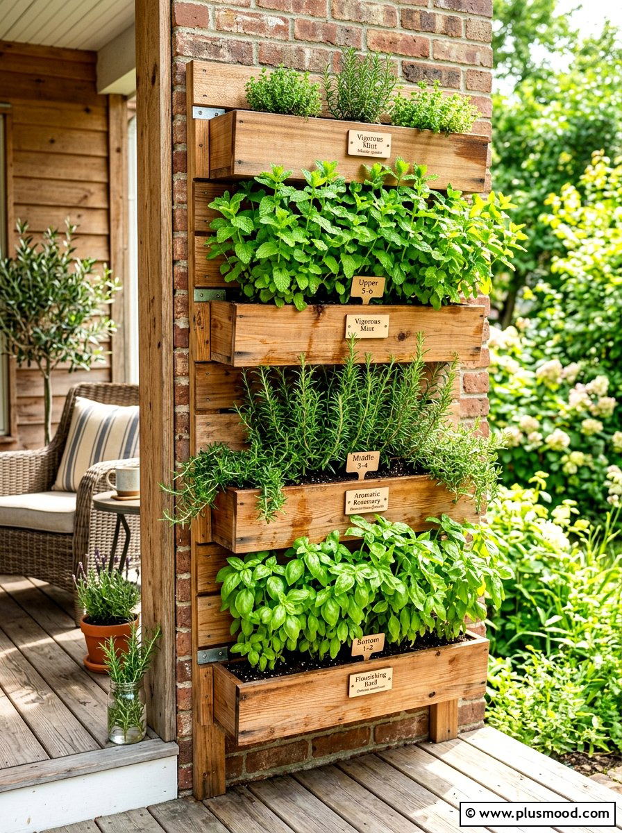 Vertical herb garden - 25 summer porch corner decor ideas