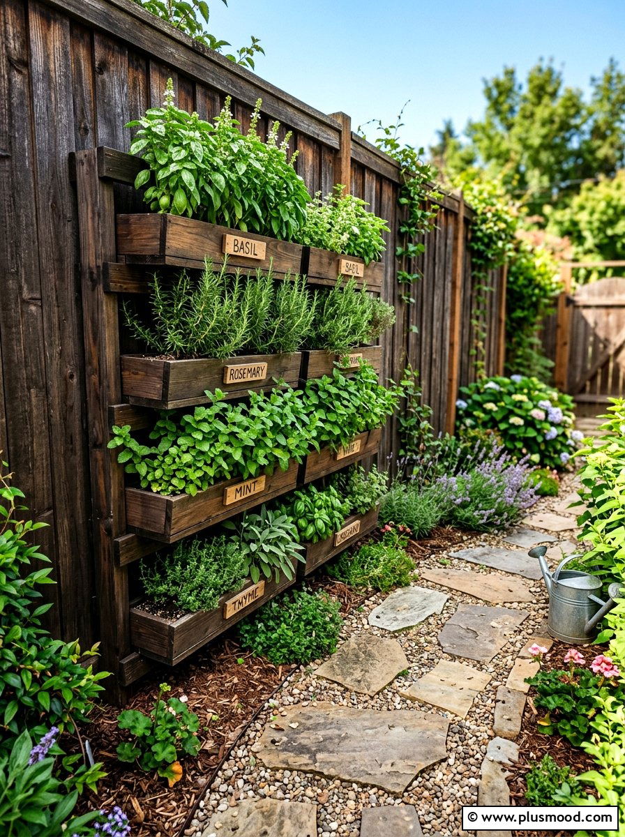 Vertical herb garden - 25 easy summer backyard makeover ideas